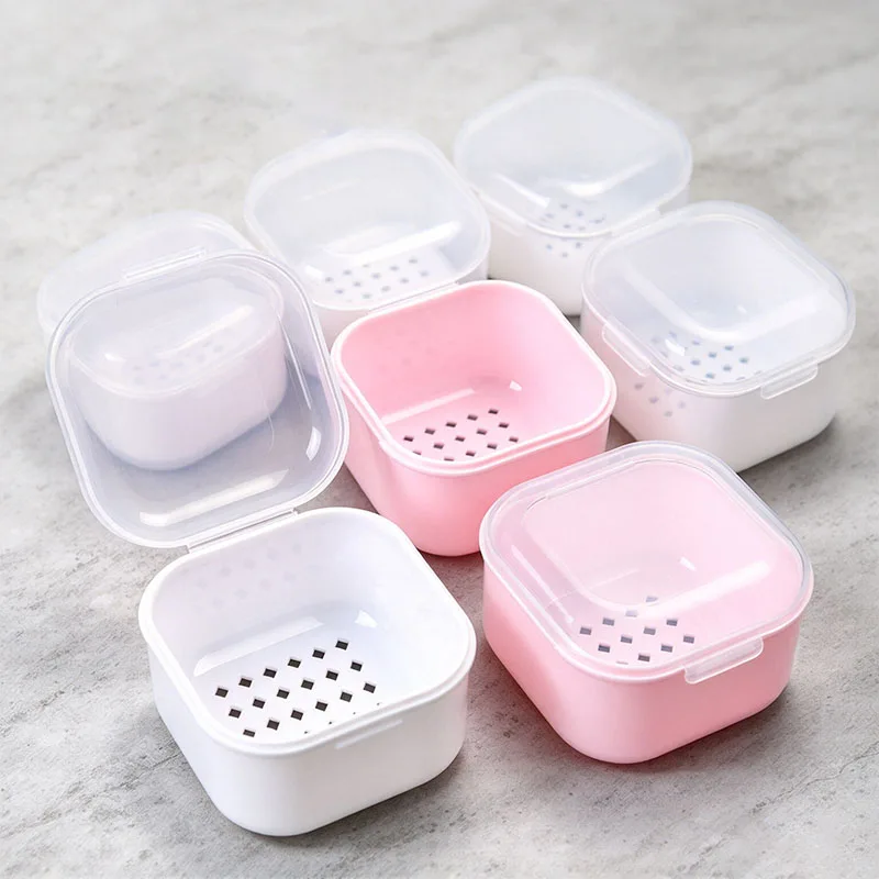 10/20Pcs Empty Square Nail Art Drill Bit Cleaning Boxs Double-layer Filter Storage Manicure Sterilization Portable Makeup Tools