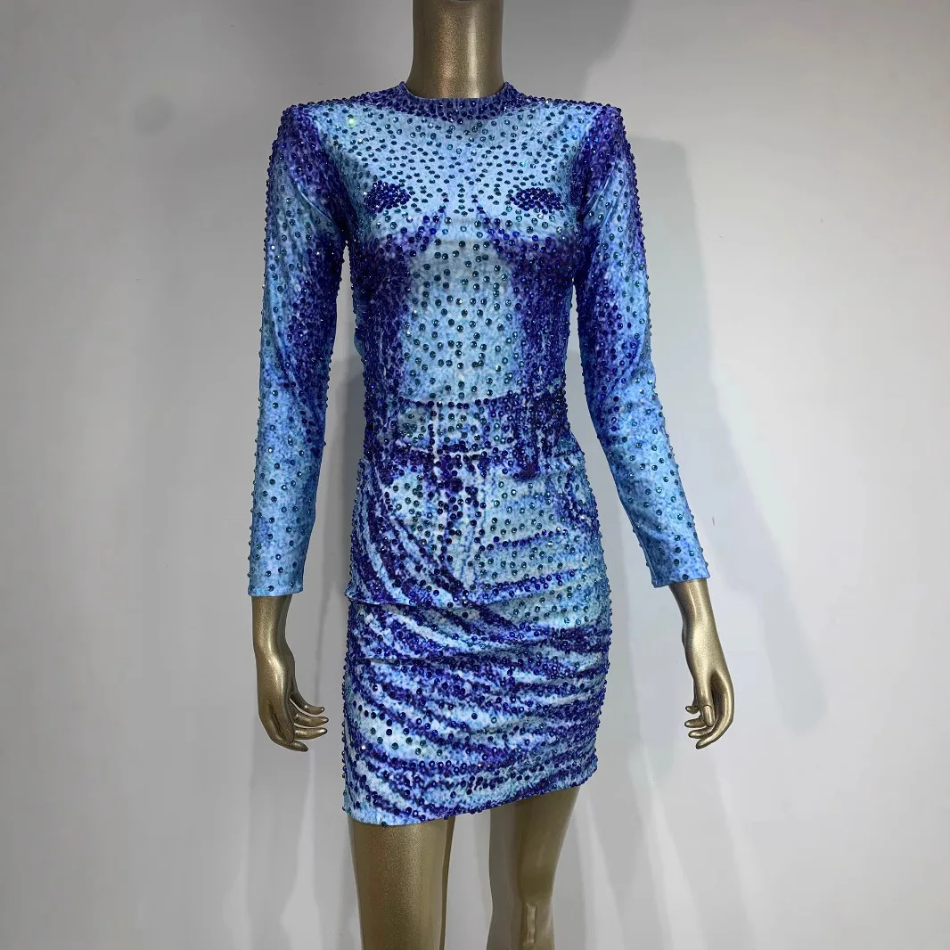 

STOCK Sexy Hip Hugger Dress Banquet Party Outfit Nightclub Performance Wear Club Dancing Costume Evening Gown Elegant Ball Gowns