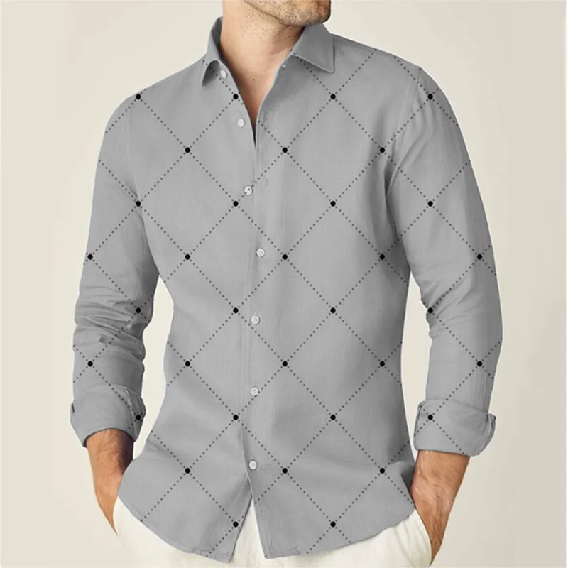 Modne 2023 koszule męskie 9 kolorów koszula nadruk geometryczny różowa Outdoor typu Streetwear z długim rękawem Street Designer Casual S-6XL