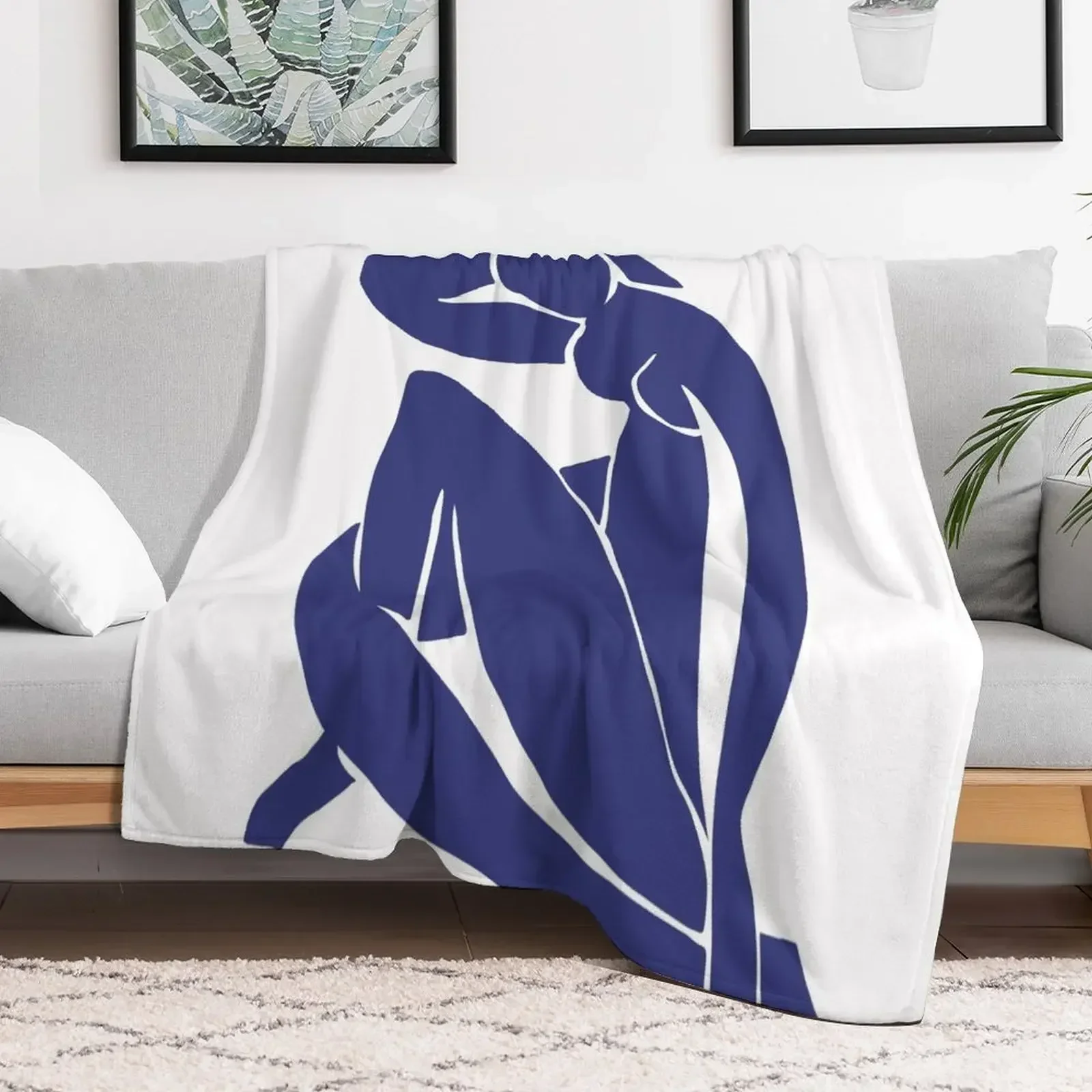 

Matisse Cut Out Figure #2 Blue Throw Blanket Luxury St For Baby Blankets