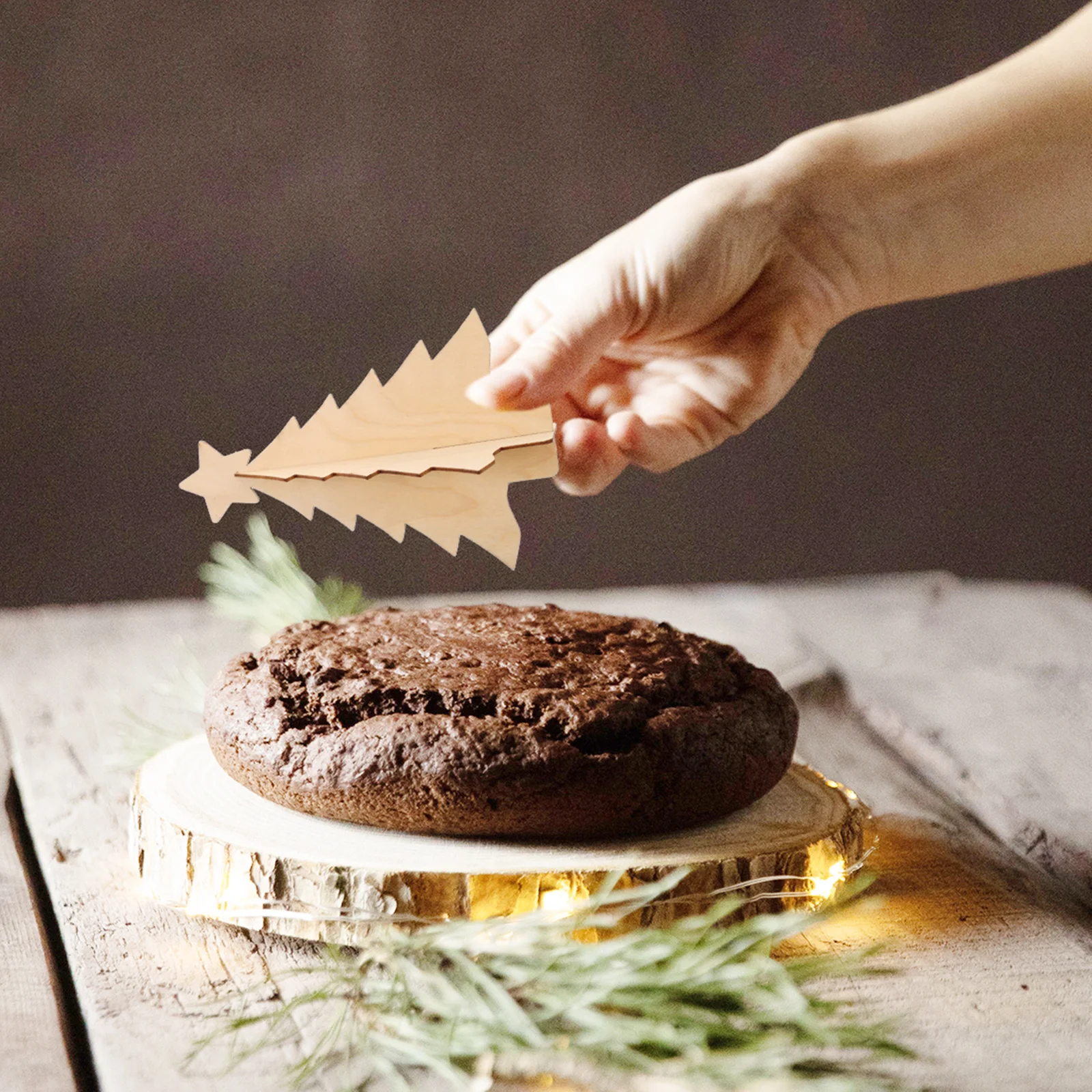 

10Pcs Wooden Christmas Tree Unfinished Blank Pendant DIY Painting Hanging Ornament Xmas Cutouts Holiday Decoration