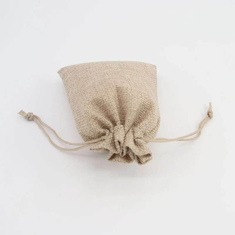 10pcs Jute Bags 7*9CM 9*12CM 10*14CM Eco-friendly Original Color Drawstring Pouches DIY Handmade Gift Jewelry Packaging Storage