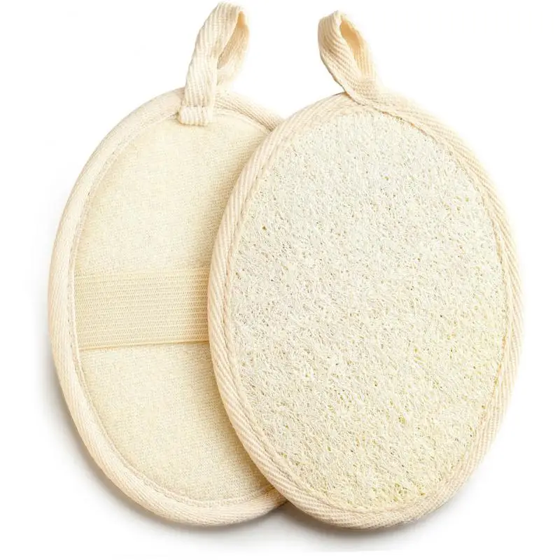 Natural Loofah Bath Esfoliante Esfoliante Esponja, Body Scrubber, Escova de limpeza macia do chuveiro, Back Cleaner Pad, Ferramentas de banho, Esfoliante