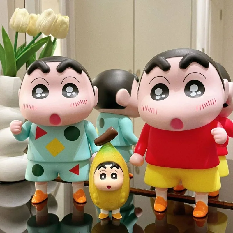 Crayon Shin-Chan Red Clothes Pajamas Dynamic Superman Anime Figure Collection Ornaments Model Toys Room Decoration Gift 23CM