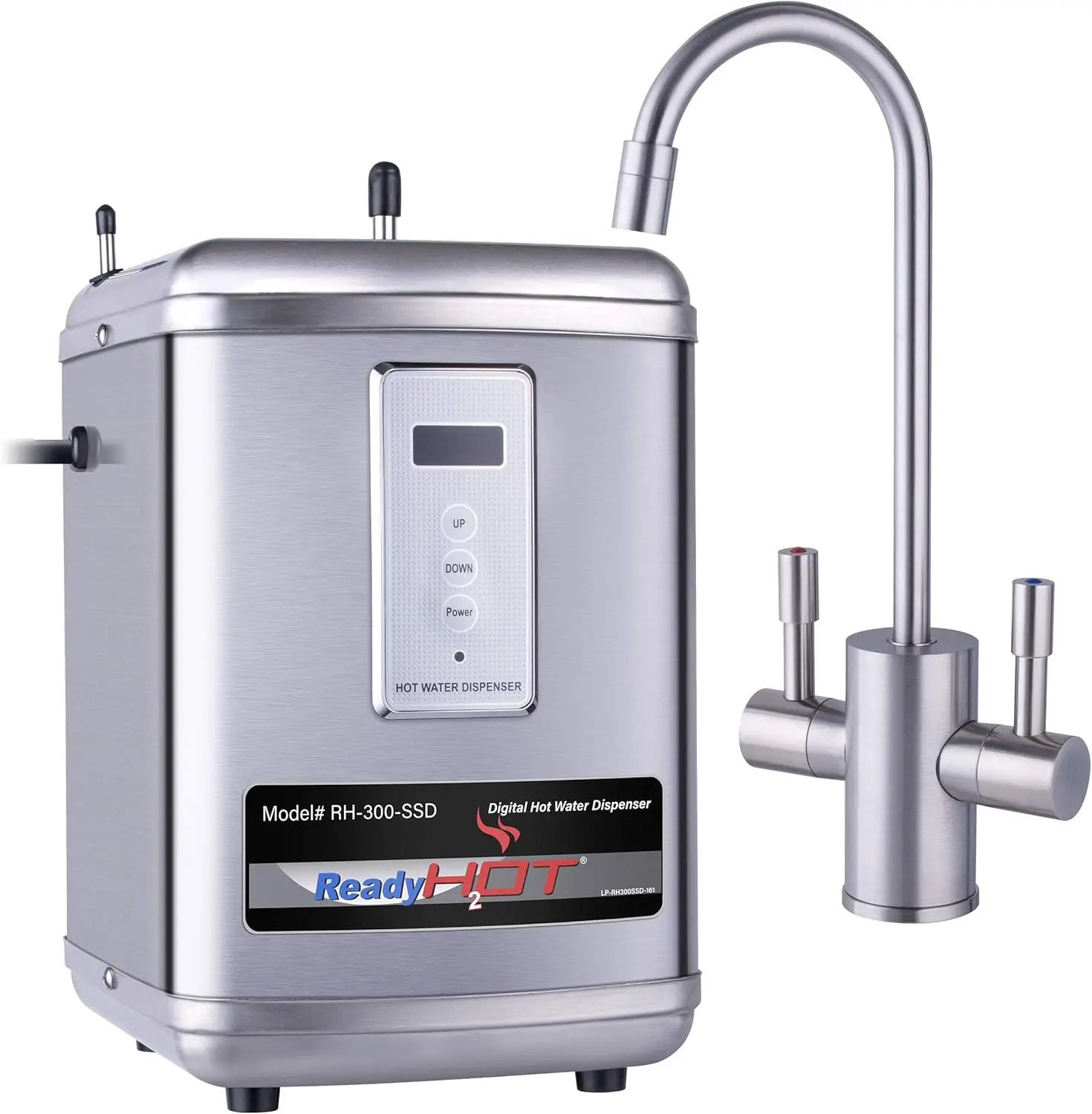 Instant Hot Water Dispenser System, 2.5 Quarts, Digital Display Dual Lever Hot and Cold Water Faucet Brushed Nickel