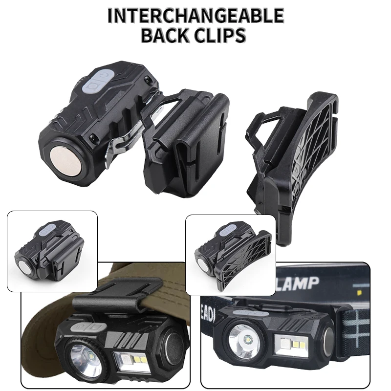 Mini Super Bright LED Headlamp Induction Headlight USB C Rechargeable Portable Head Flashlight Camping Fishing