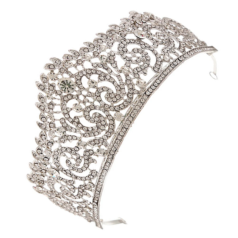 

Rhinestone Crown Headpiece Women Classic Vintage Bridal Tiara Wedding Hair Accessories Free Size Jewelries Decor Hair Styling