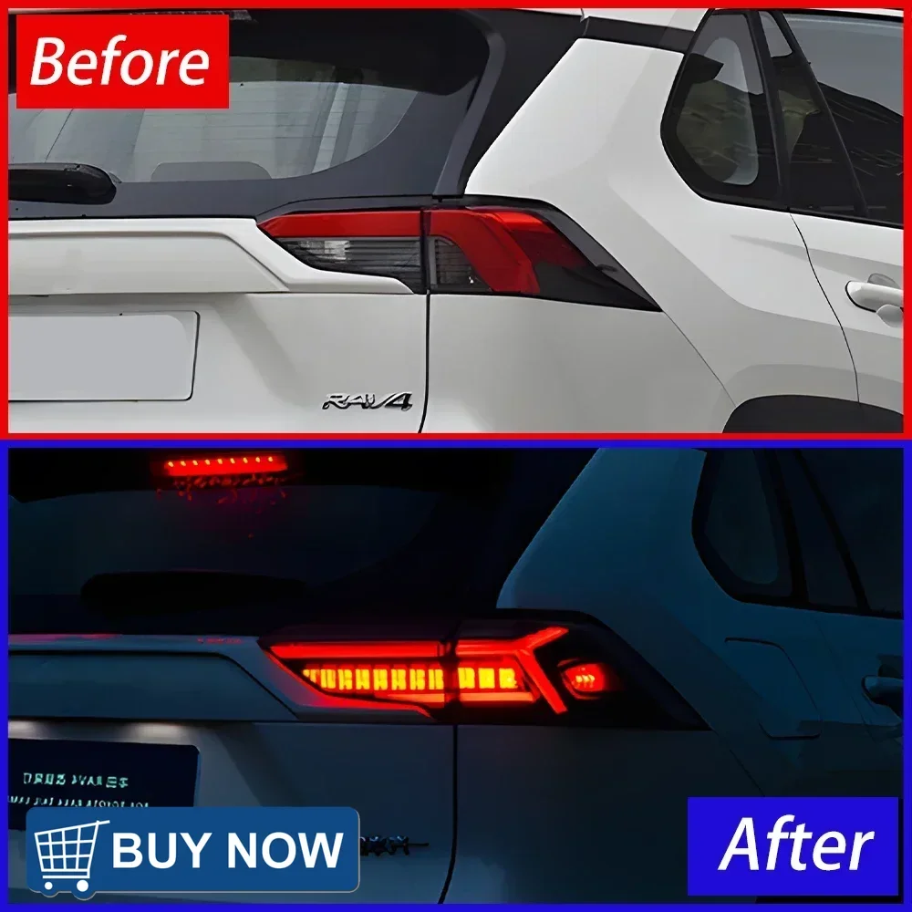 For Toyota RAV4 2020-2023 Car Taillight All New Upgrade LED Fishbone Style Dynamic Light  High Quality Hot Sale Accessories Tool
