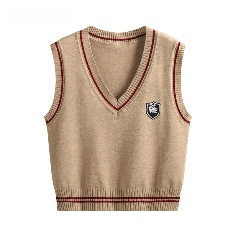 

JZZDEMM Knitted Vest Women's Fashionable V-Neck Layering Top Commute Style Polyester Blend Regular Length Color