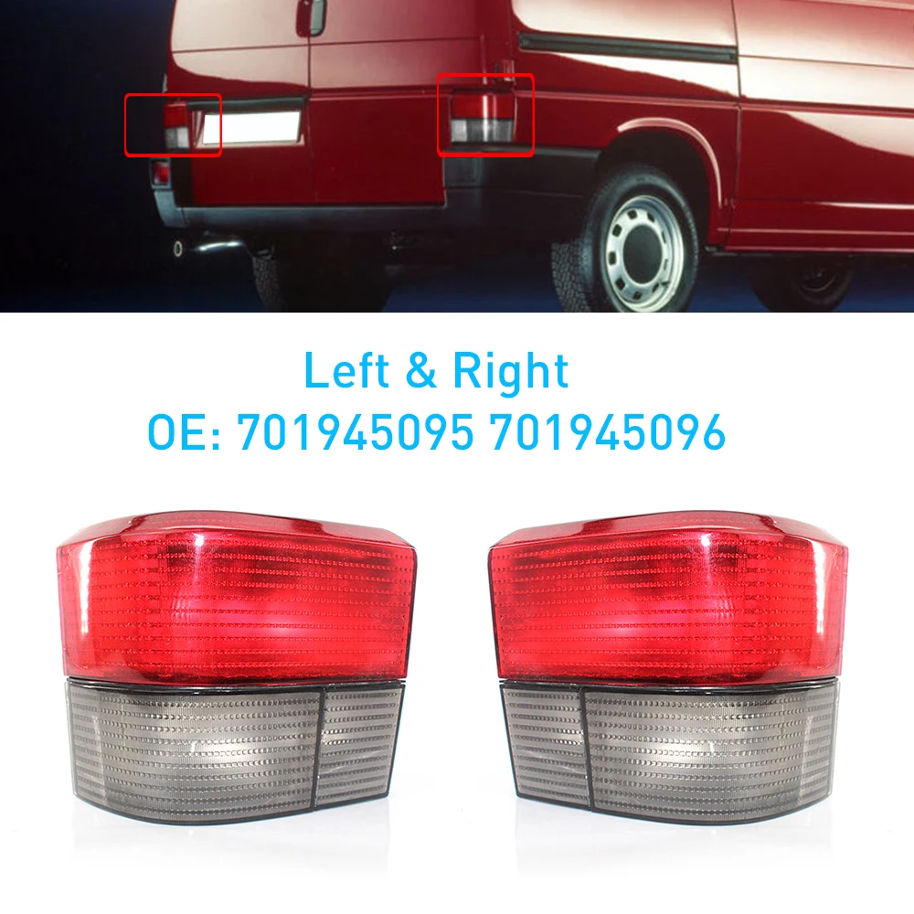 Left and Right Car Rear Tail light Brake Lamp Cover Housing No Bulb for Volkswagen Caravelle T4/Transporter T4 90-03 701945095