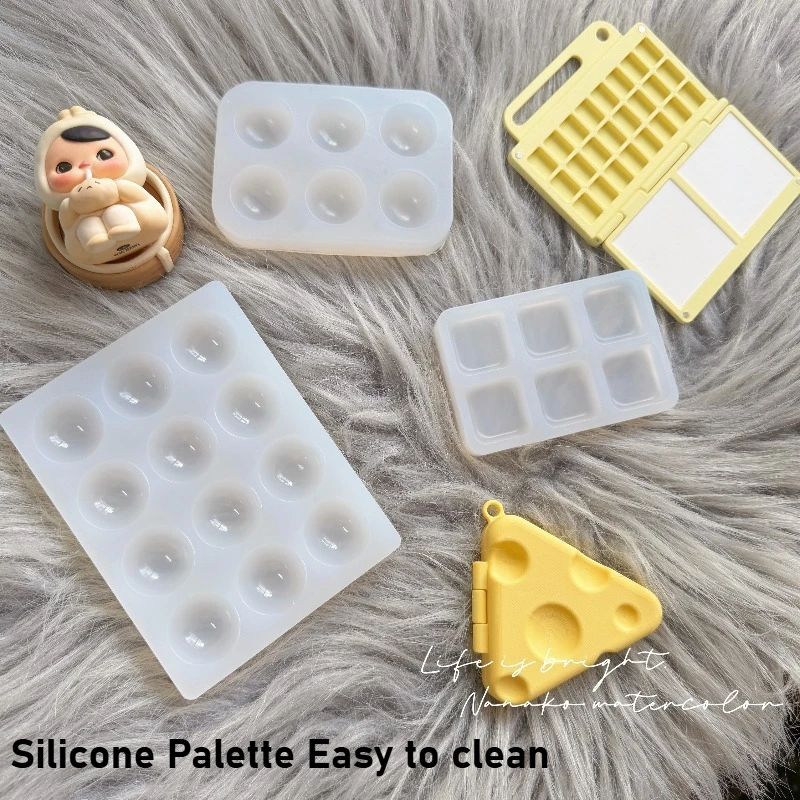 6 Grid/12 Grid Silicone Palette Free-to-wash Paint Palette Tray for Adults and Student, for Painting or DIY Craft Class
