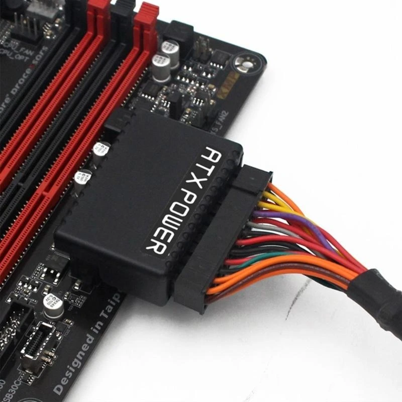 Motherboard Power Supply Cable Connectors 90 Degree Angled 24Pin Female To 24pin 
