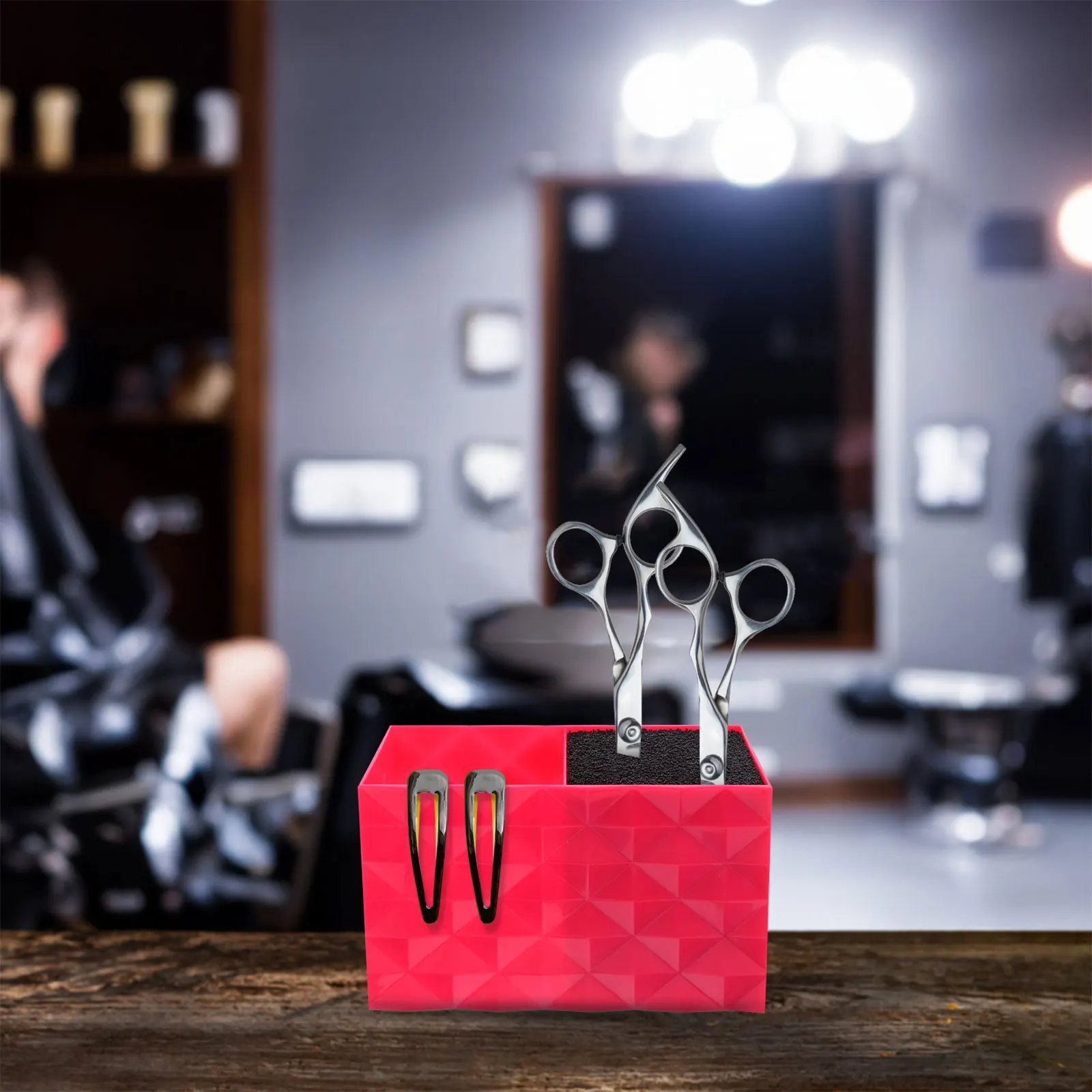 

1Pc Trendy Plastic Haircut Tool Holder Hair Salon Organizer Durable Comb and Scissor Storage