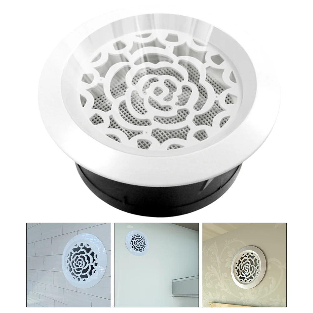 Air Vent Cover With Insect Mesh For Wall Ceiling Extract Valve Ventilation Grille White Flower Shape Ducting Ventilation Cover