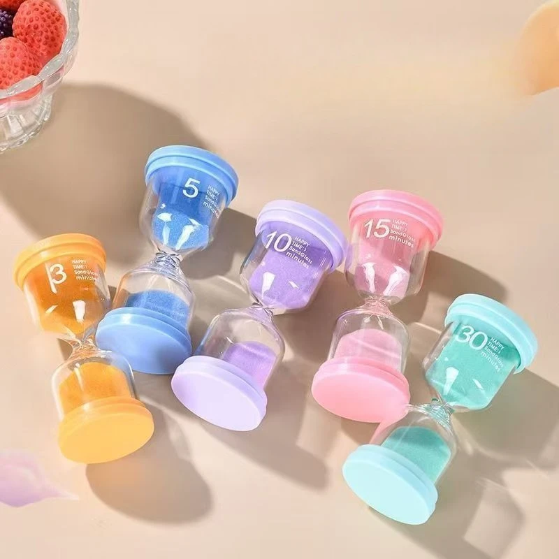Macaron Color Glass Sand Timer Hourglass, Desktop Ornament, Children Learning Countdown Clock, Creative Holiday Gift Toy