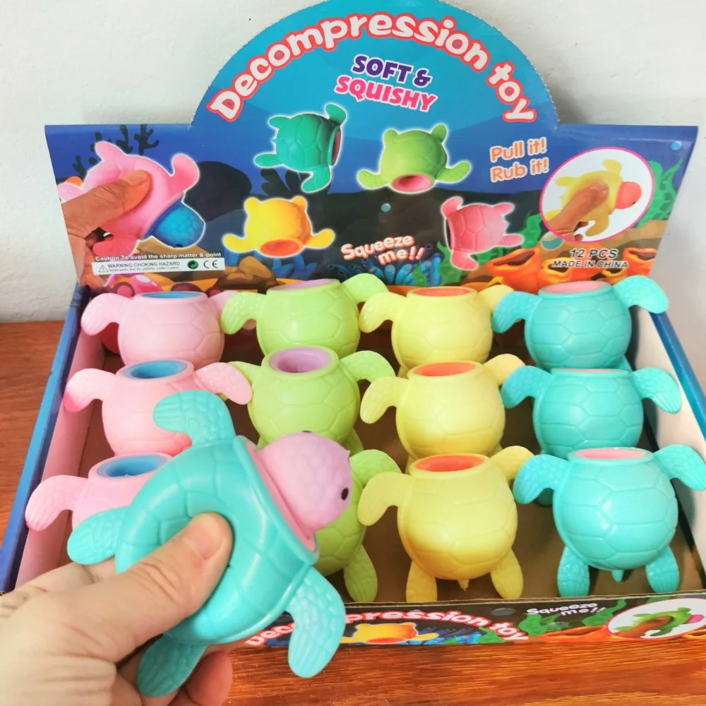 Kawaii ตลกบีบเต่าของเล่นนุ่มทนทานป้องกันความเครียดของเล่นความเครียดบรรเทาผ่อนคลายของเล่นสําหรับเด็กผู้ใหญ่