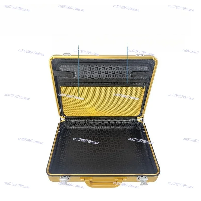 Gold Men Laptop Metal Aluminum Tool Case  Aluminum Briefcase Attache Cases