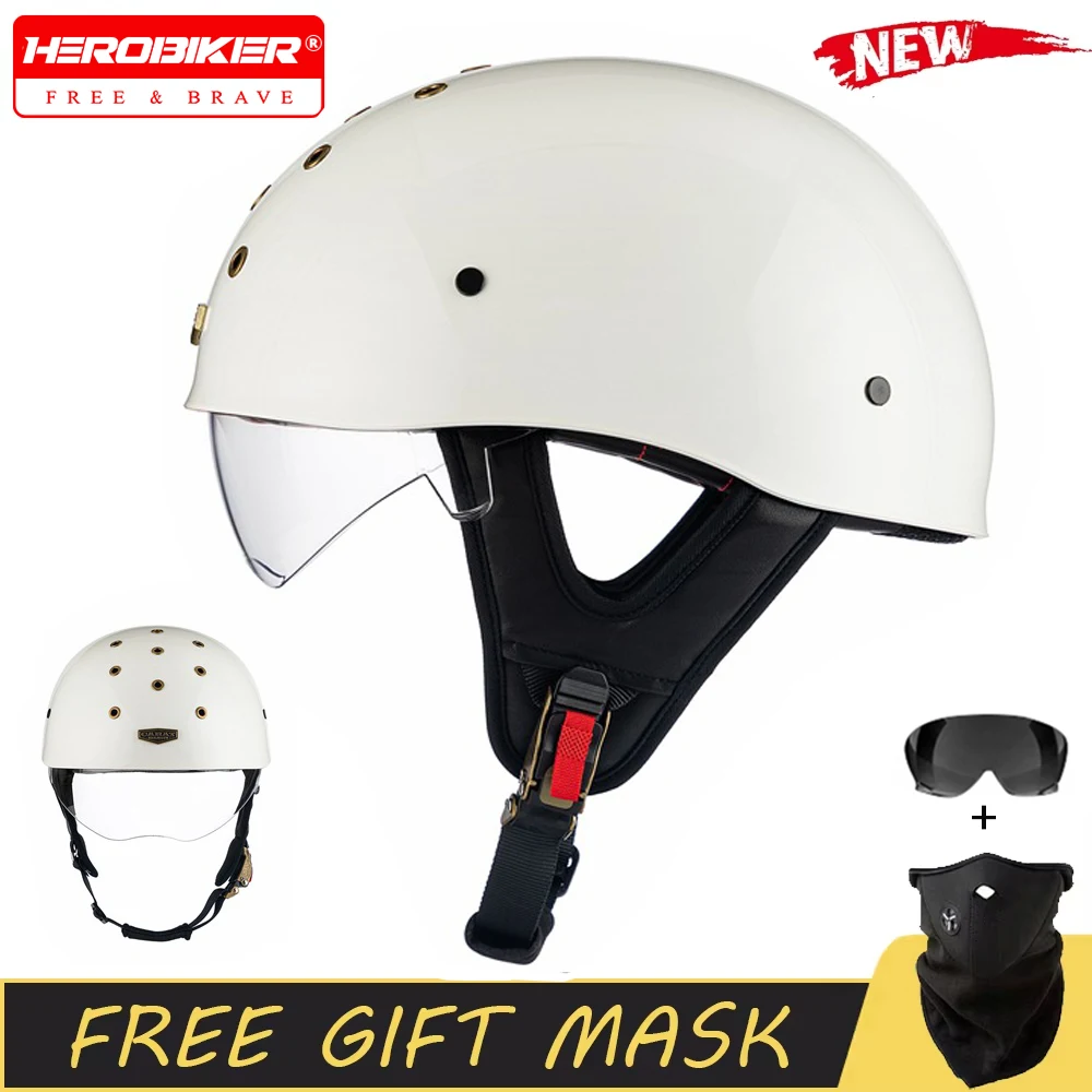 

Motorcycle Half Helmet Summer Breathable Hole Motorbike Riding Half Helmet ABS Material Moto Helmet Anti Fall Equipment Men