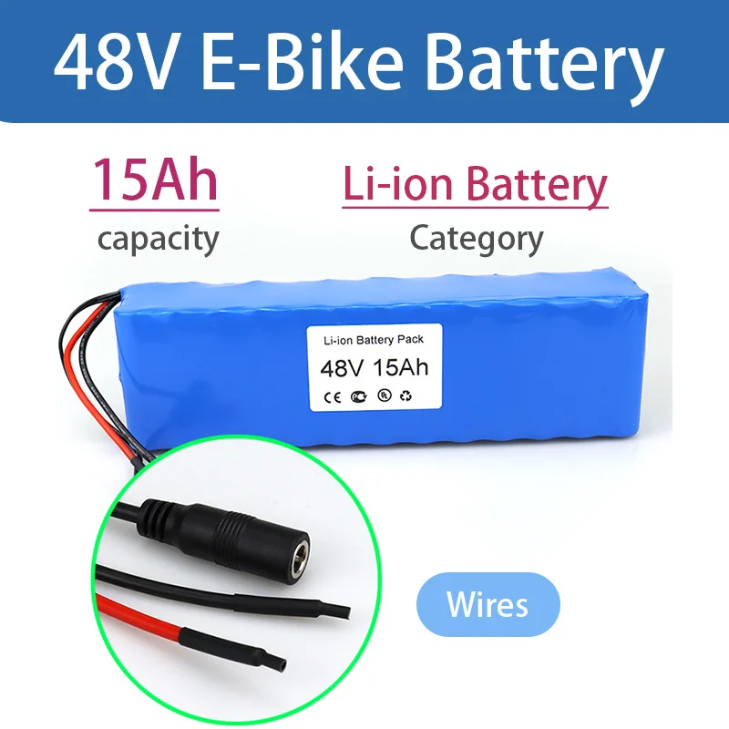 

High power 15Ah 13S3P battery pack cable + DC5521 Li-ion Battery 48V E-Bike Battery pack