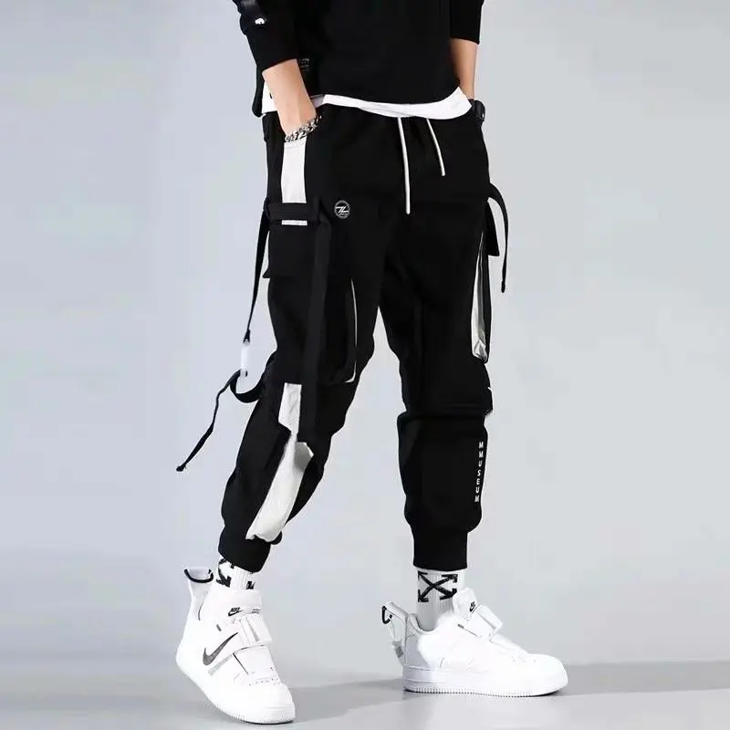 Męskie spodnie bojówki Streetwear Harajuku modna odzież Jogger japoński koreański stylowy bieganie męskie spodnie Hip Hop Sweatpant