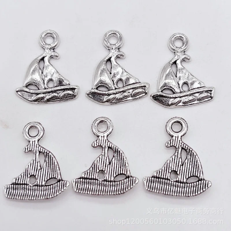 Factory Direct Sales 100Pieces DIY Zinc Ornament Sailboat Necklace Bracelet Pendant Clothing Bag Pendant