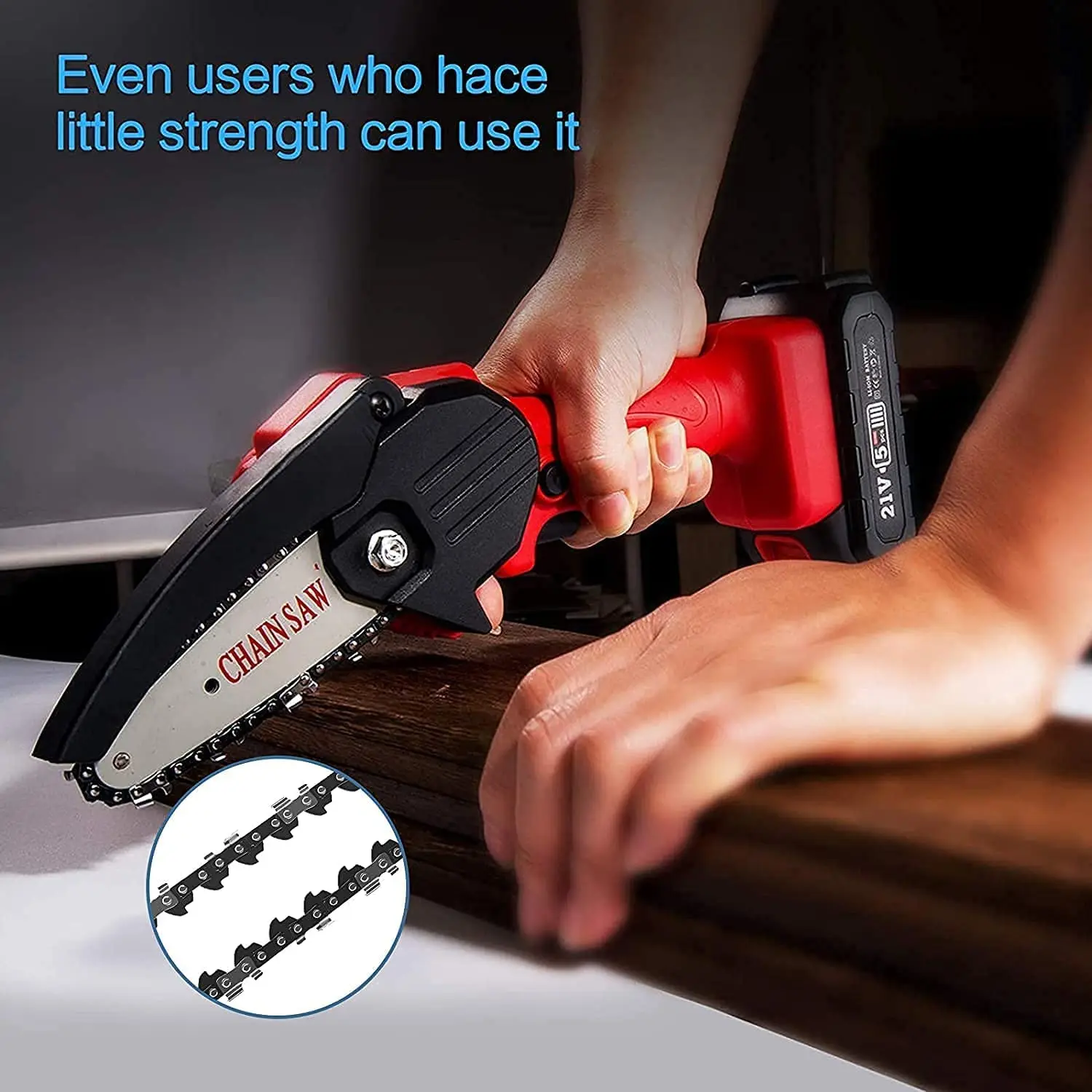 4 Inch Mini Chain Saw Chain Set and Mini Chainsaw Bars Set for 4 Inch Mini Cordless Handheld Electric Chainsaw Smooth Cutting