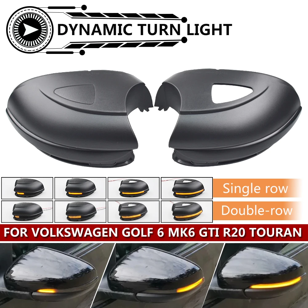 Dynamic Blinker LED Turn Signal Light For Volkswagen VW GOLF 6 VI MK6 GTI R line R20 Touran Side Mirror Indicator Sequential