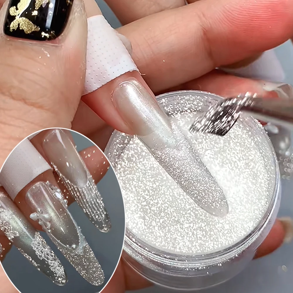 5g Shining Silver Diamond Nail Powder - Ultra Fine Glitter Pigment for Acrylic & Gel Nails, DIY Manicure Decorations for Salon &