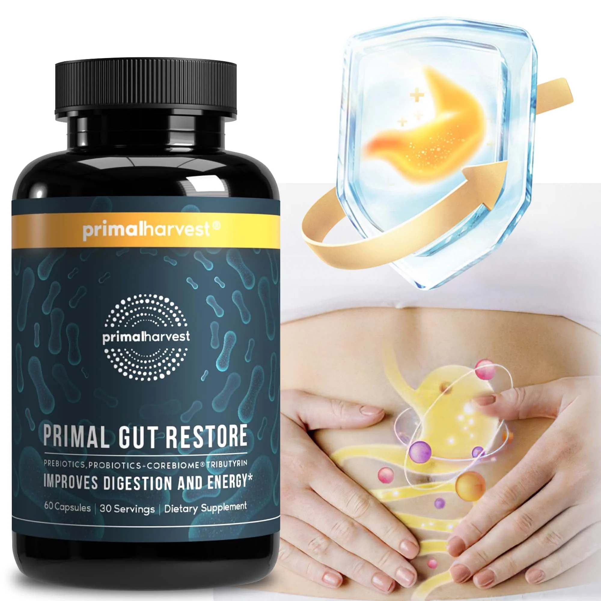 

Primal Gut Restore - Supports The Intestinal Lining, Aids Digestion, and Promotes Good Bacteria To Maintain Vitality