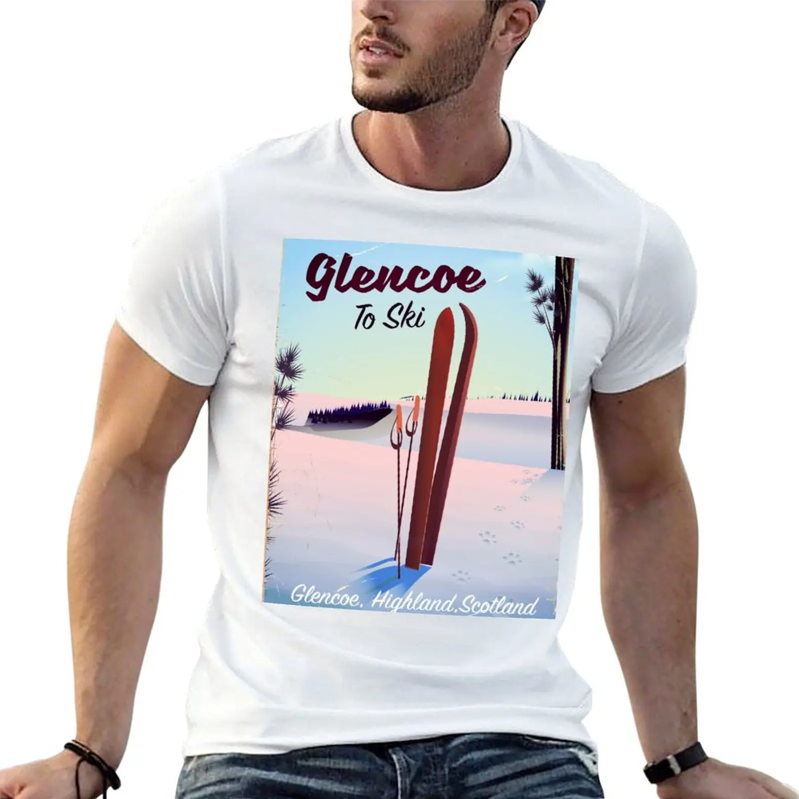 

t shirt t luxury T-Shirt poster cotton shirt To travel Glencoe man t man brand man shirts high for quality Ski