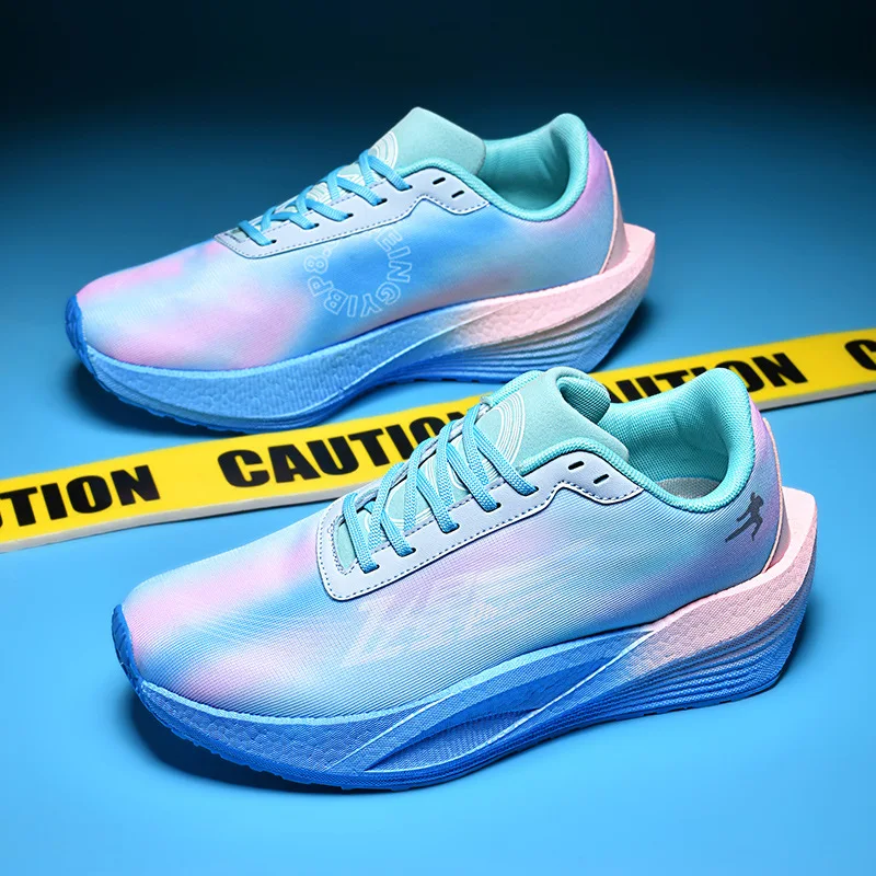 

Soft Sole Shock Absorption Rebound Racing Running Shoes Unisex Versatile Thick Sole Non-Slip Couple Carbon Plate Sports Shoes