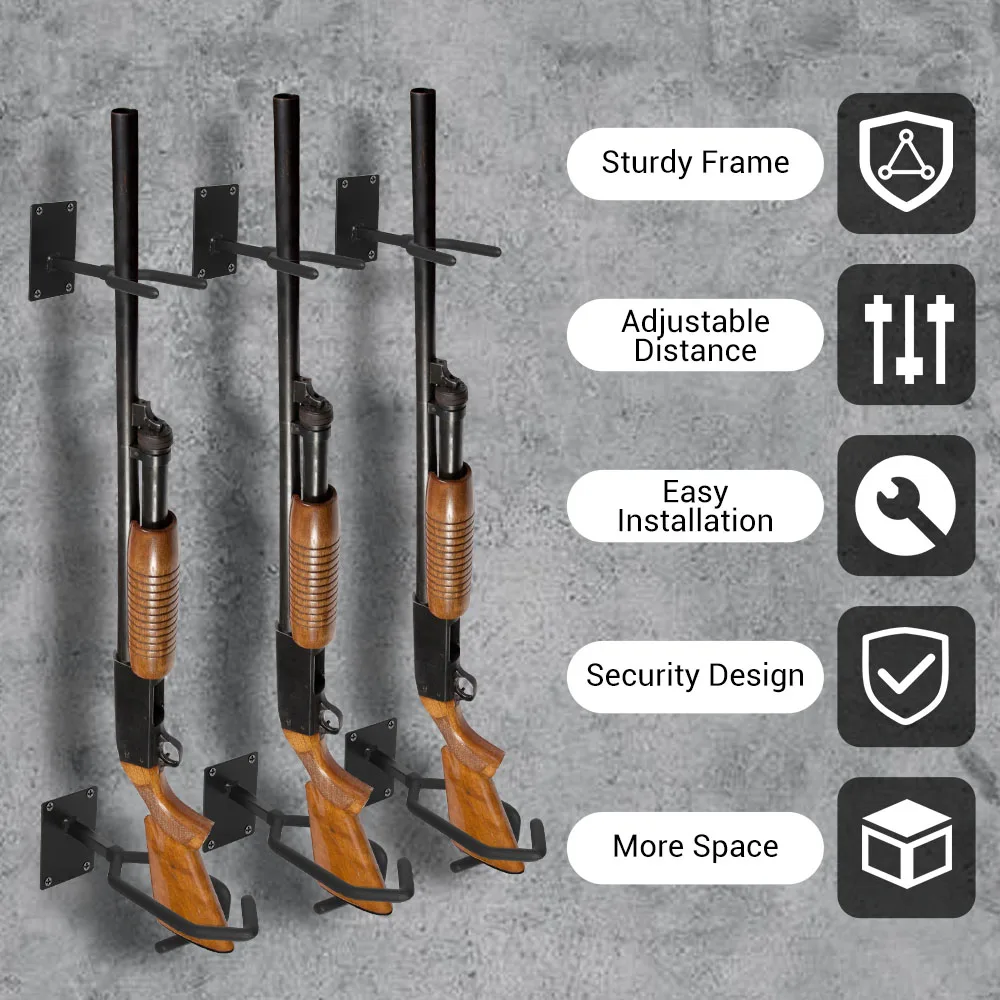 Espositore per pistola per montaggio a parete per supporto per fucile a cremagliera per armi supporto per fucili a pompa supporto per pistola