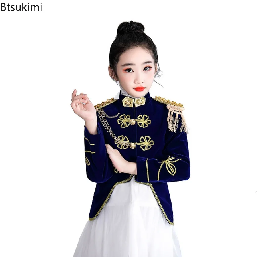 أطفال عرض مسرحي زي هالوين تأثيري فستان ملابس الطفل خمر سترة السراويل/تنورة 2 قطعة مجموعات ملابس المحكمة القرون الوسطى