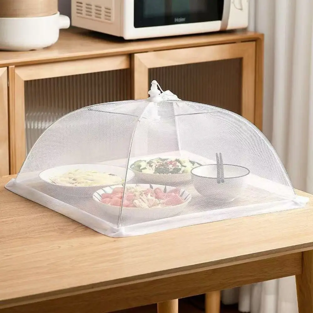 New Foldable Food Covers Anti Fly Mosquito Dustproof Vegetable Cover Umbrella Breathable Dining Table Mesh Cover