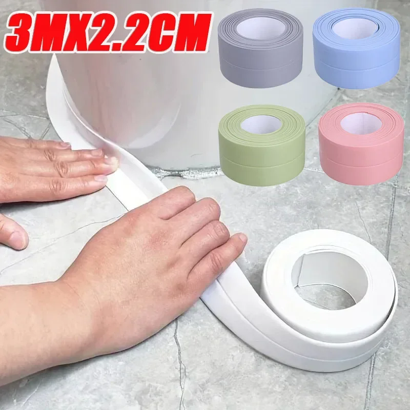 

PVC Sealing Strip Tape Bathroom Bath Toilet Caulk Tape Self Adhesive Waterproof Mildew Proof Tapes for Kitchen Sink Wall Corner