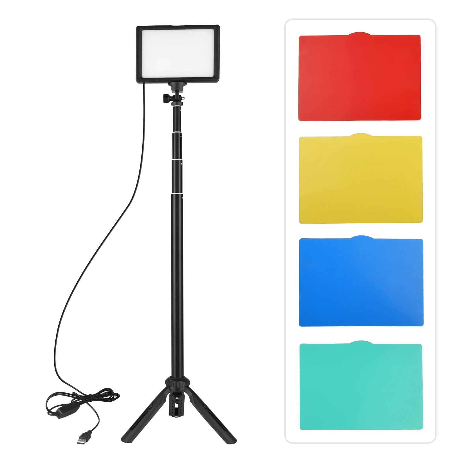 LED Video Light Kit Photography Lighting 3200K-5600K With Extendable 148cm Tripod Stand For Vlogging Live Streaming USB Tripos