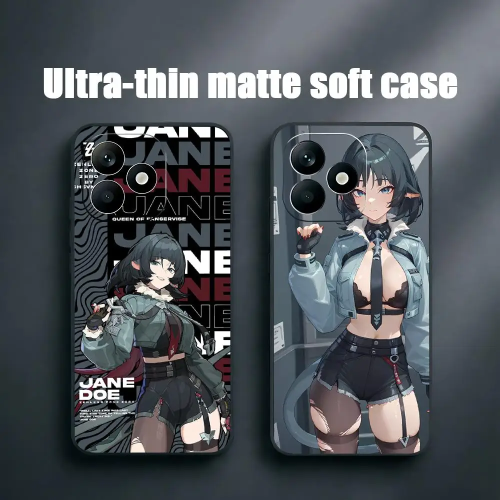 Zenless Zone zero Jane doe  Girl Phone Case For Xiaomi Redmi Note 17 15 14 13 12 11 Pro Plus S 5G 14C A3 Soft Black Phone Cover