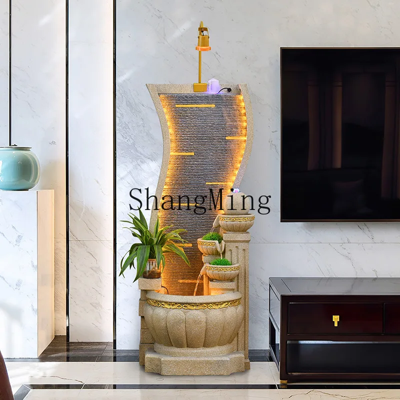 

FG flowing water fountain circulating water ornament fish tank living room floor decoration office rockery atomization fortune