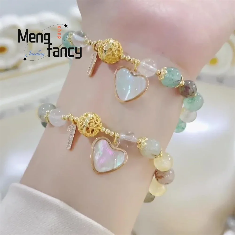 

Fashion fortune gold hair crystal bracelet female Korean version shell love strawberry crystal bracelet jewelry