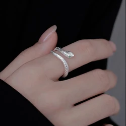 925 Sterling Silver Snake Ring Temperament Fine Animal Shape Ring Birthday Gift For Women's Exquisite Fashion Jewelry