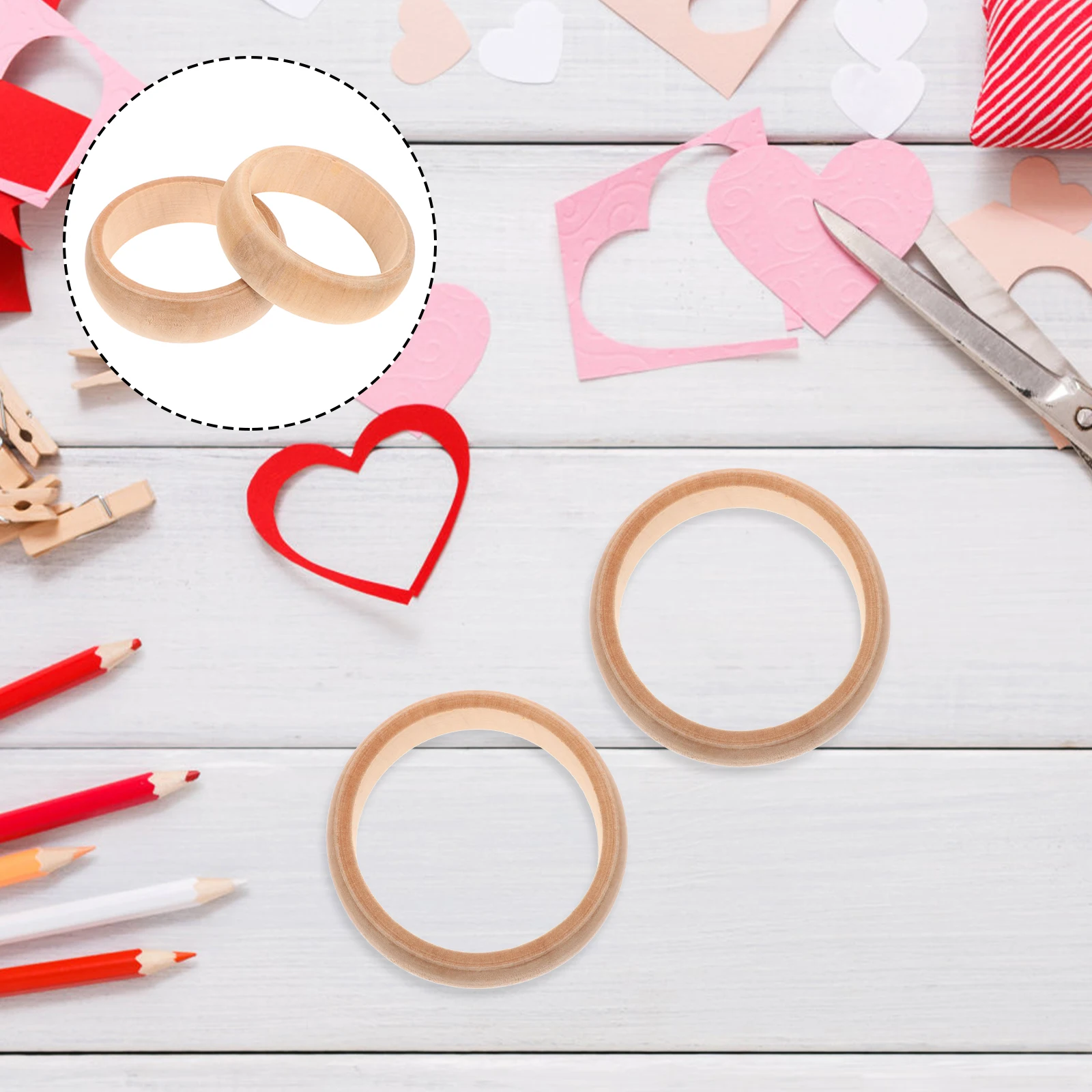 

2pcs Wooden Bracelets for Kids Unpainted DIY Crafts Smooth Surface Durable Premium Material Classic Stylish Fashionable H made