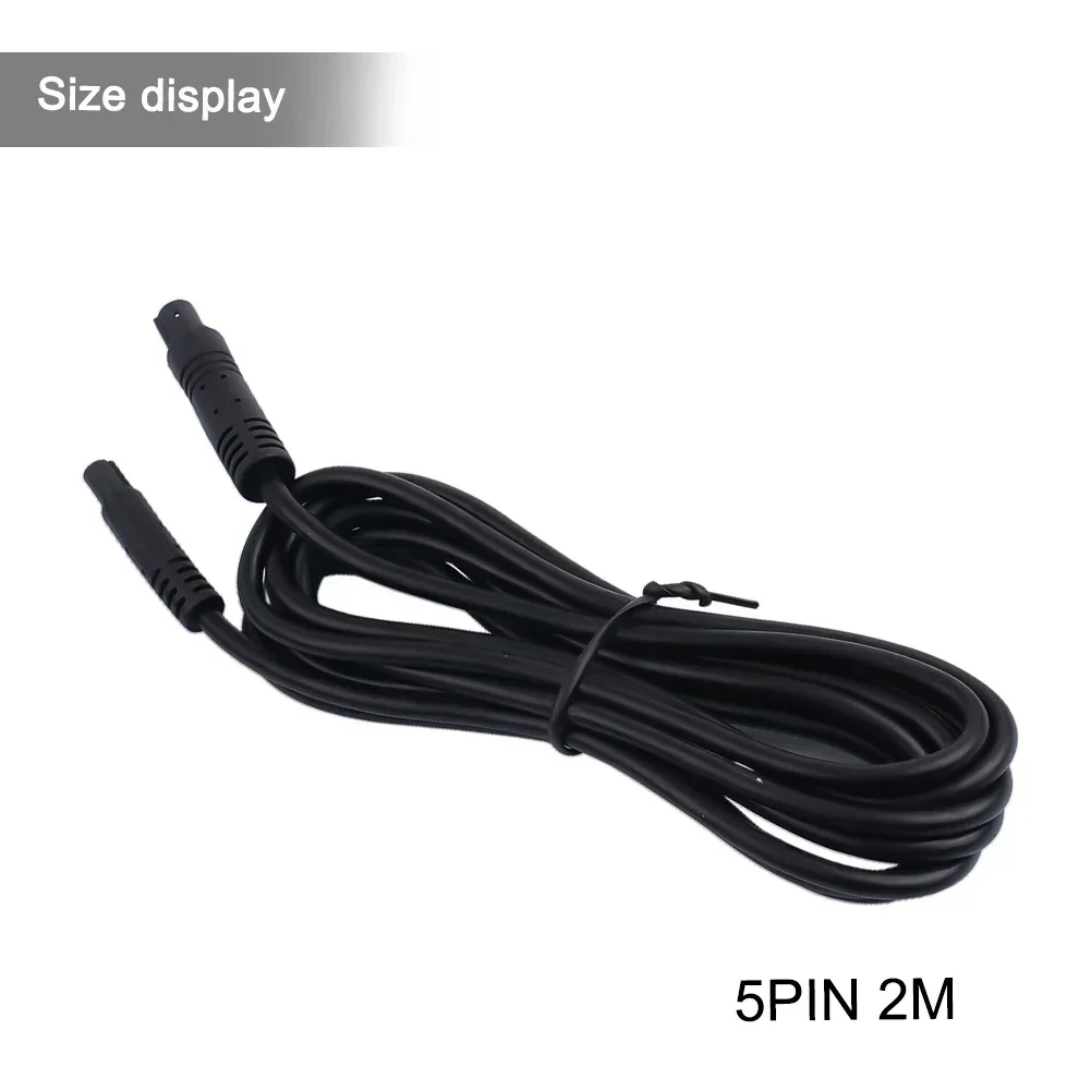 Extension Cable Cable Wire Black Dash Cam Extension Male To Female Mini PVC Coated 2M Rear View Parking Reverse Camera 5pin Wire