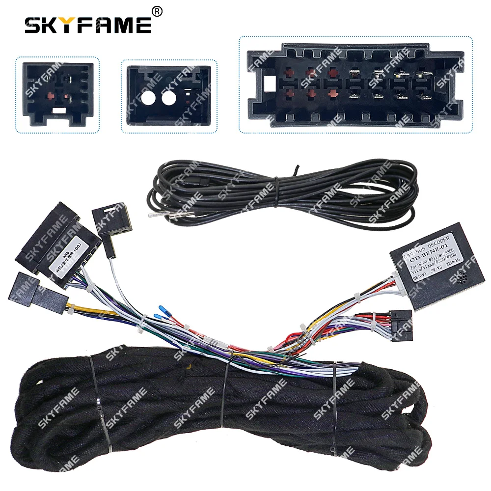 6M Car 16pin Wiring Harness Adapter Canbus Box Decoder Android Radio Power Cable For Benz S Class W220 W211 S400 S500 OD-BENZ-01