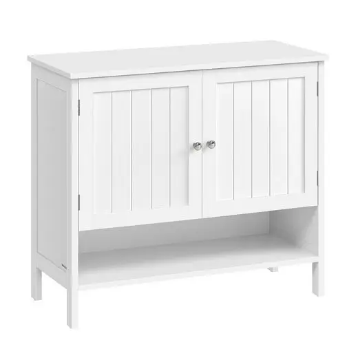 VASAGLE Modern Country Style Shoe Cabinet with Height Adjustable Storage, 35x80x70 cm