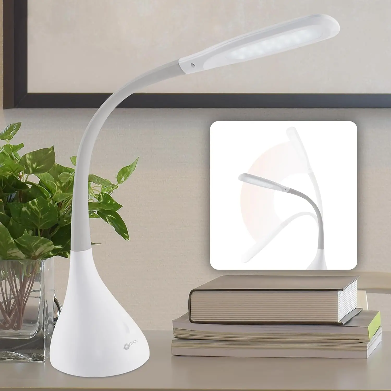 

LED Desk Lamp with Adjustable Neck, USB Charging Port, 4 Dimmable Brightness for Home Office
