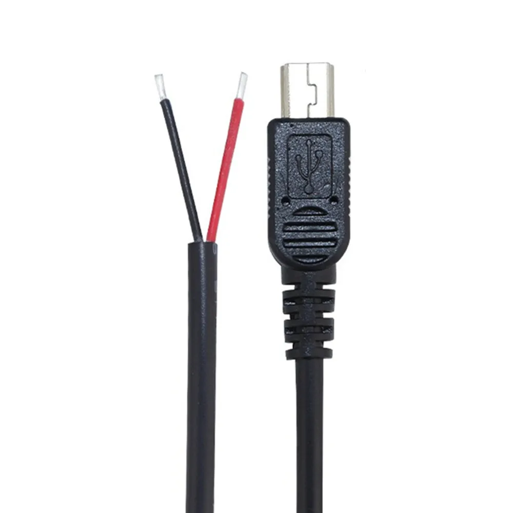 Mini USB Male Pigtail Power Data Cable 5V 3A Mini-B Plug to 4 Pin (2 pin) Bare Wire Open End Connector Charge Cord 22AWG