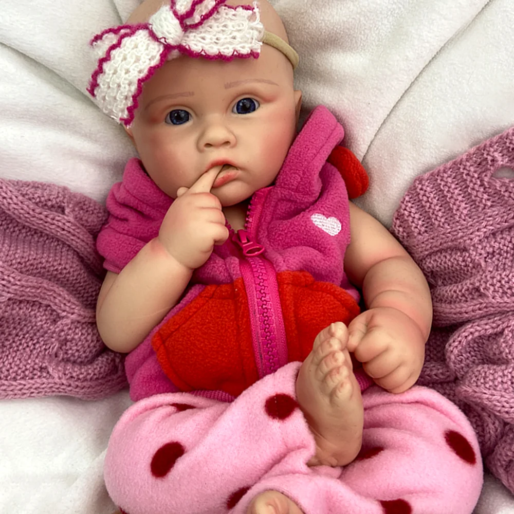 

Гибкая 18-дюймовая силиконовая кукла реборн ручной работы, однотонная гибкая 3D окрашенная кожа, реалистичная кукла для новорожденных девочек, игрушки в подарок