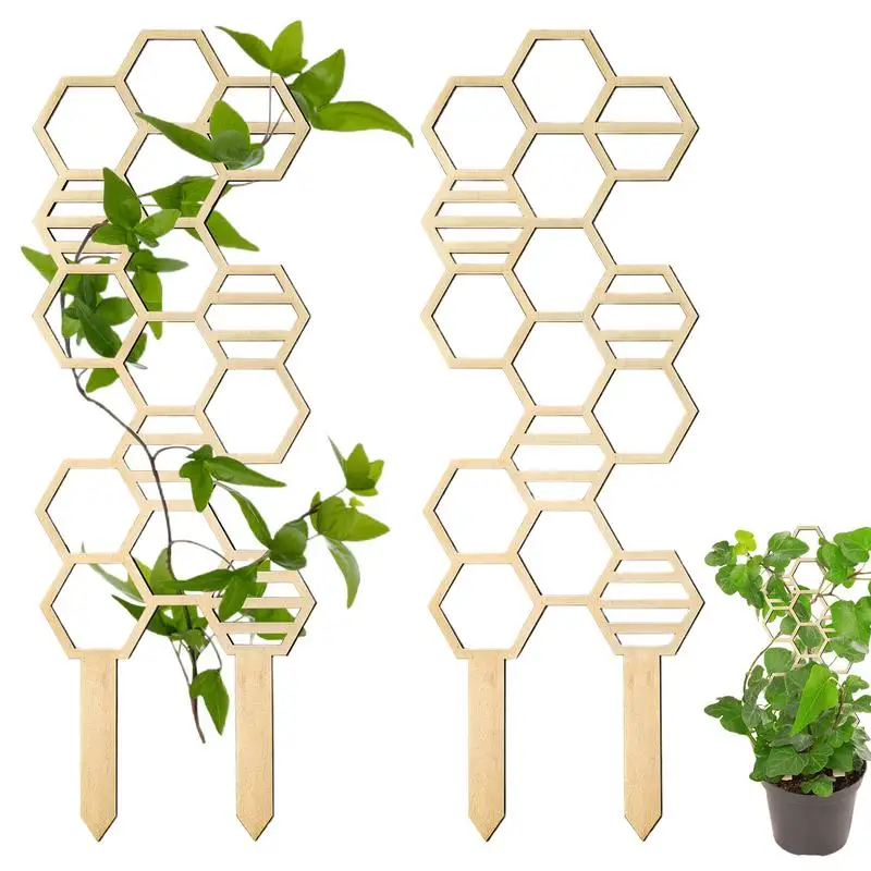 

Plant Trellis Indoor Wooden Trellis 16 Inch Honeycomb Climbing Plant Support Garden Plant Decorative Frame 2 Pack Plant Support