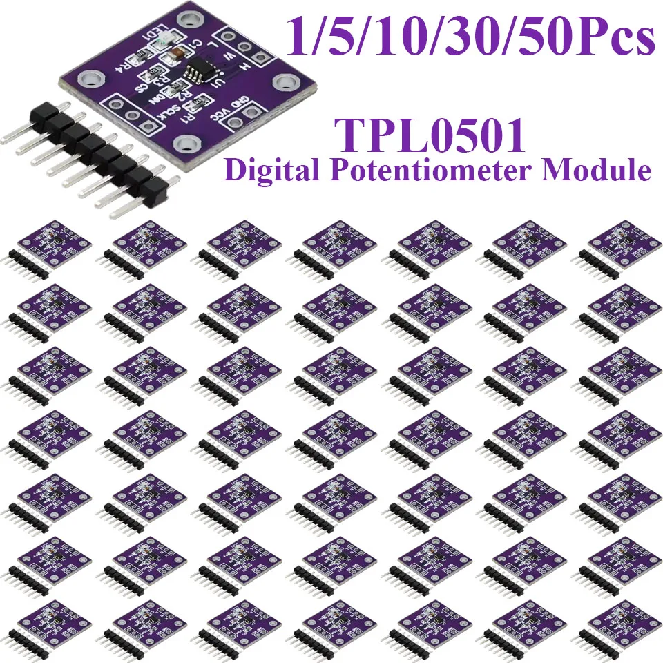 1~50Pcs TPL0501 Digital Potentiometer Module 100K Adjustable SPI Interface Adjust Bridge Balance Sensor Better Than X9C104