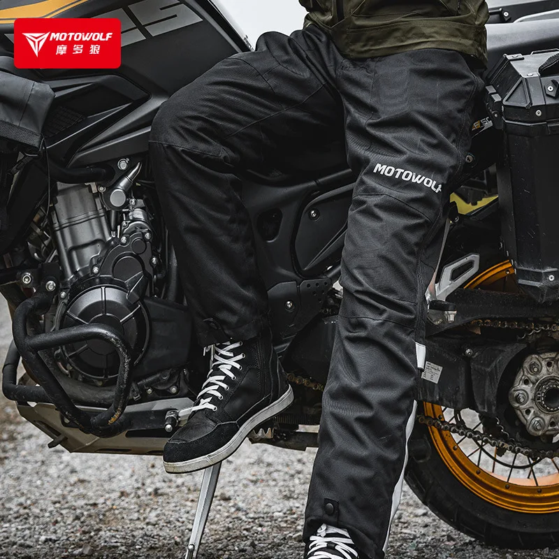 MOTOWOLF Motorcycle riding electric heating quick release pants windproof and warm winter detachable CE protective equipment